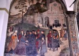 Storie della vita di san Benedetto - 02 - Trasferimento del santo nell'eremo di Efide, presso Subiaco